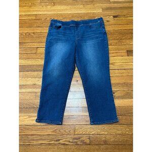 Gloria Vanderbilt Pull On All Around Slimming Effect Cropped Jeans Sz 22 Blue